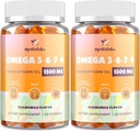 Omega-7 Sea Buckthorn Oil Gummies, Omega 3 6 7 9 Suplemento para Mujeres, Flaxseed Oil, Vitaminas E, A & Probióticos - Piel, Ojo & Sequedad, Chamomile Flavor - 120 Gummies