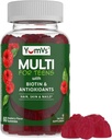 YumVs Adolescentes Gummies multivitamínicas con Biotina y Antioxidantes - Sabor de frambuesa - Peluquería Piñas Soporte - Kosher Teenager Vitaminas para Niños y Niñas 12-17 - Adolescente Gummy Multi Vitamina (60 Cuenta)
