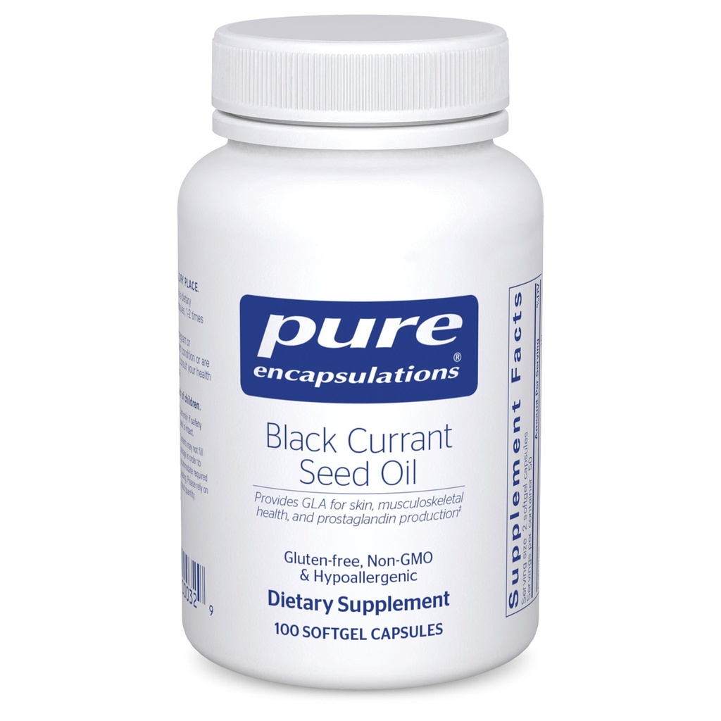 Pure Encapsulations Black Currant Seed Oil ← Hypoallergenic Dietary Supplement  100 Softgel Capsules