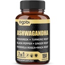 Ashwagandha Extracto Cápsulas 7 Ingredientes de hierbas 8050 mg - Fenugreek de Blended, Maca, Turmeric, Rhodiola, Ginger &amp; Black Pepper - Sleep, Spirit, Immune & Energy Support - 5-Month Supply