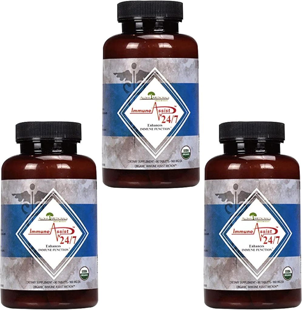 Aloha Medicinales – Asistencia Inmunitaria 24/7, Suplemento de Mushroom Orgánico, Suplemento de Apoyo Inmunitario, 90 Tabletas Cada, Pack de 3