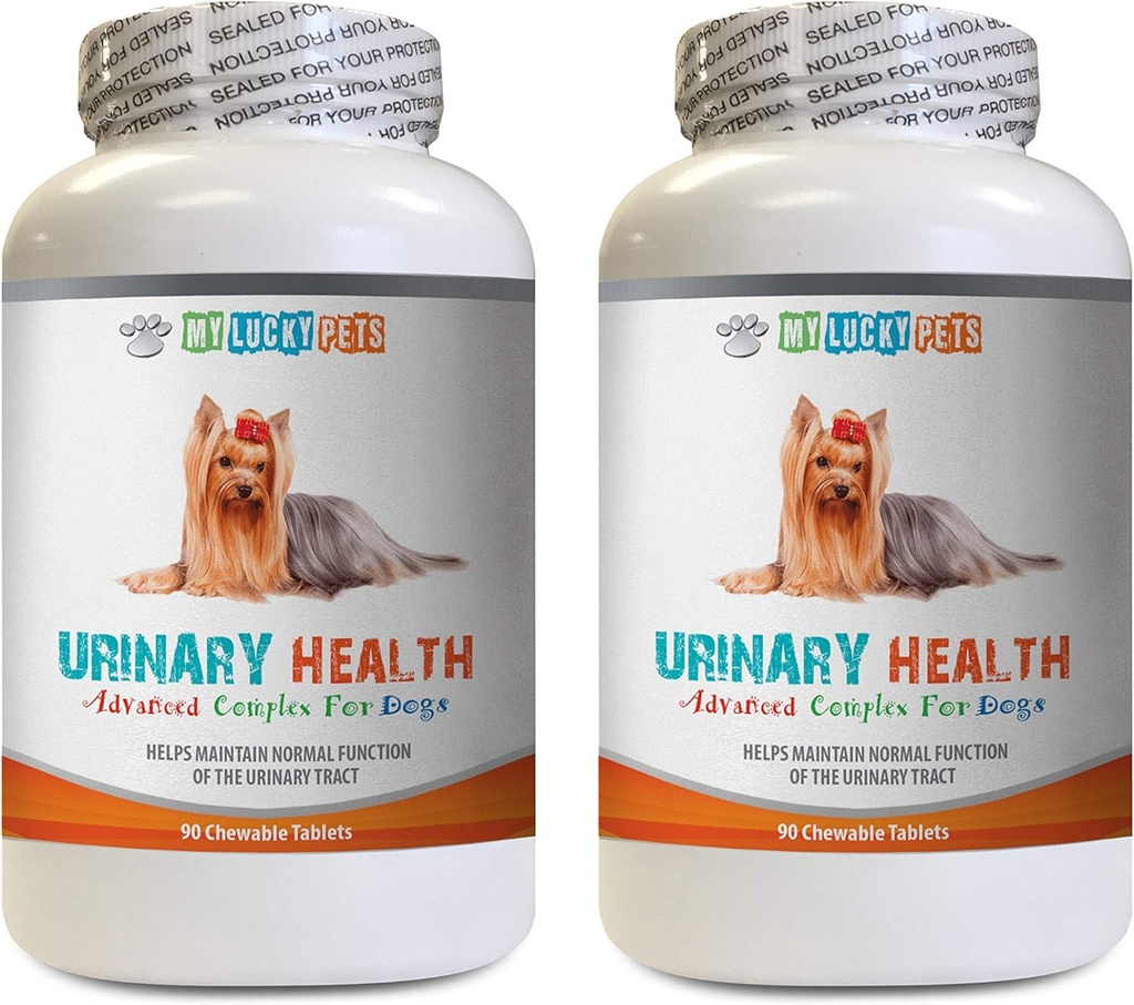 Pills de vejiga para perros - Enfermedad urinaria para perros Fórmula - Ayudas con problemas de incontinencia y vejiga - Immune Boost - Salud orina para perros - 2 Botellas (180 Treats)