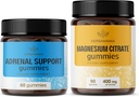 HERBAMAMA Complejo de Adrenal y Kit de Magnesio - Complejo de Soporte Adrenal & 400 mg Gummies de Citrato de Magnesio - Vegan, No GMO, Gelatin-Free - 2 Pack