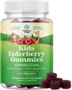 Naturalezas Artesanía Sambucus Gummies para la salud infantil - Delicious Black Elderberry Gummies with Zinc and Vitamin C for Kids Immune Support - Gelatin and Gluten Free Non-GMO Apoyo a la inmunidad 90