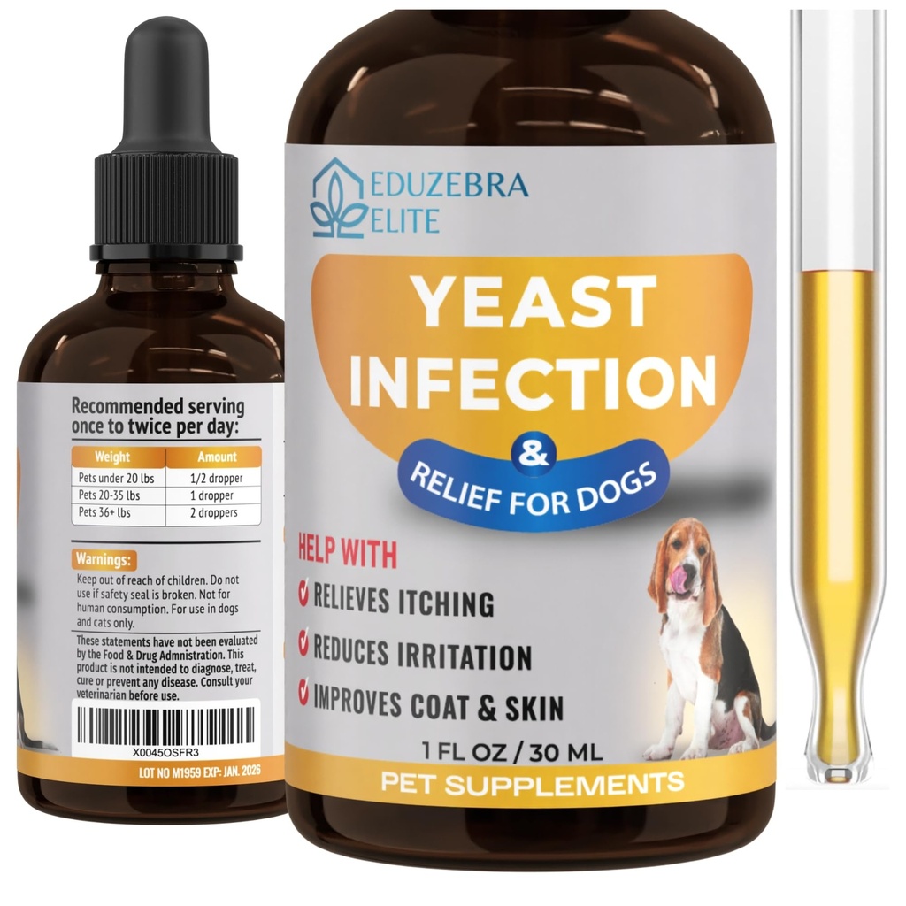 Tratamiento de la infección por levaduras para perros - Reduce la irritación " Inflamación - Alivio de Itch calmante, Tratamiento de la infección por el oído