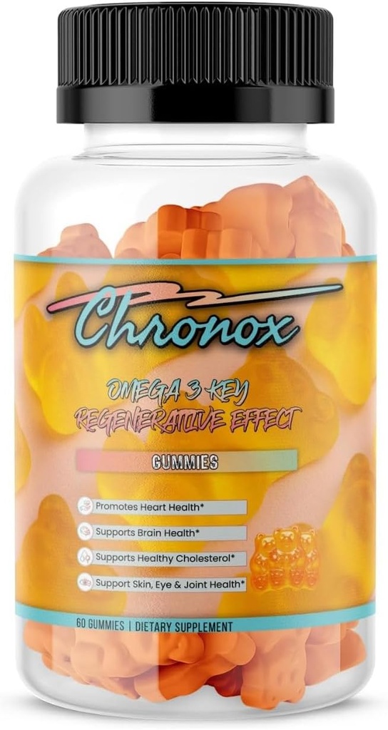 Chronox Orange Flavor Omega 3 Fish Oil Gummies for Adults - Delicious Chewable Omega 3 Suplemento con Fish Oil - Pills Alternative and Non-GMO Gummies for Daily Health - (60 Cuenta)