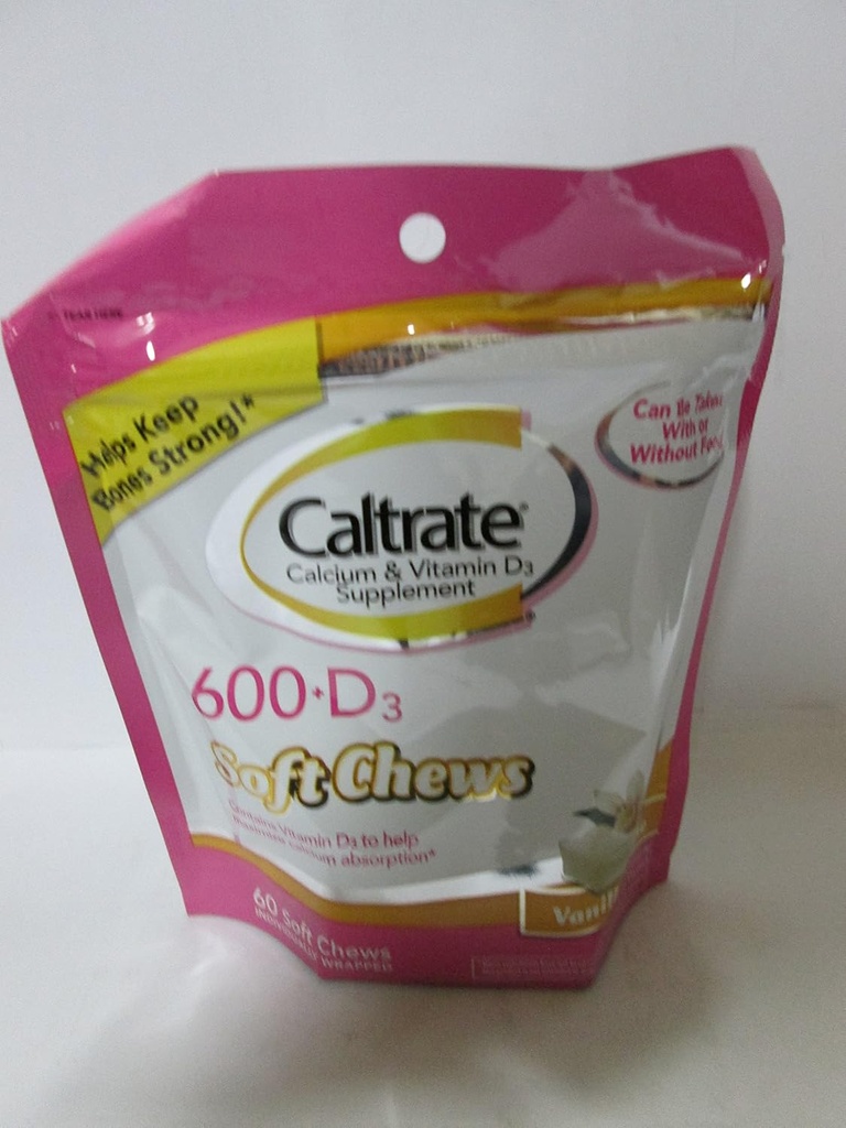 Caltrato Calcio y Vitamina D, Mandíbulas suaves, Crema de vainilla, 60 Cuenta (Pack of 3)