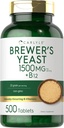 Carlyle Brewers Yeast Tablets with Vitamin B12 ← 1500mg tención 500 Conteo ← No GMO & Vegetariano Suplemento