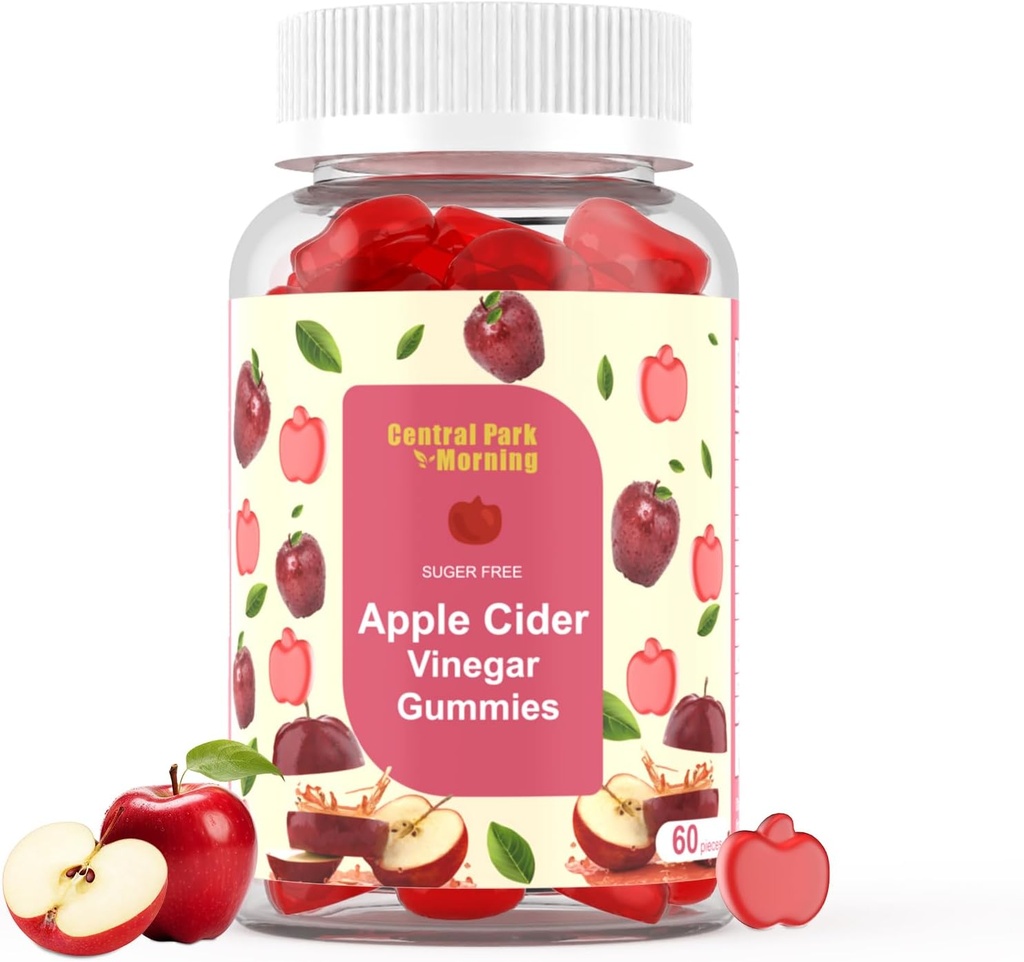Apple Cider Vinegar Gummies 1000mg,ACV Suplemento para Detox & Cleanse,Suger Free and Non-GMO - 60 Gummies
