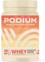 Podium Nutrition Whey Protein Powder, Chocolate Brownie, 22g Protein Por Serving with Digestive Enzymes, Whey Protein Isolate " Concentrate, Gluten Free, Low Carb, Low Sugar &amp; Soy Free, 15 Servings