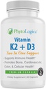 Vitamina D3 K2 5000 UI Suplemento con Calcio, Gluten Free, Fórmula no GMO, Alta Potencia, Bone Health, Heart Health, Immune Support, 60 cápsulas