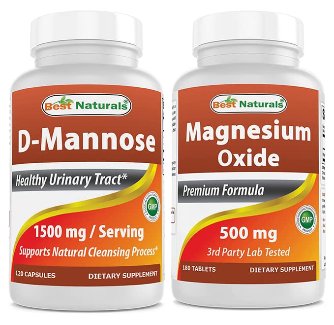 Mejores Naturales D-Mannose 1500 mg " Oxido de magnesio 500 mg