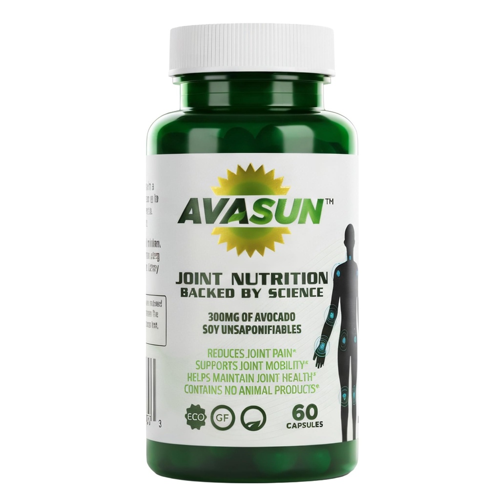 Suplemento Conjunto de Apoyo a la Salud, respaldado por Ciencia, Avocado Soy Unsaponifiable, 300Mg ASU, Planta Basada, Libre de Lácteos, Libre de Gluten, No GMO, 60 cápsulas diarias por botella (2 Mes de Suministro)