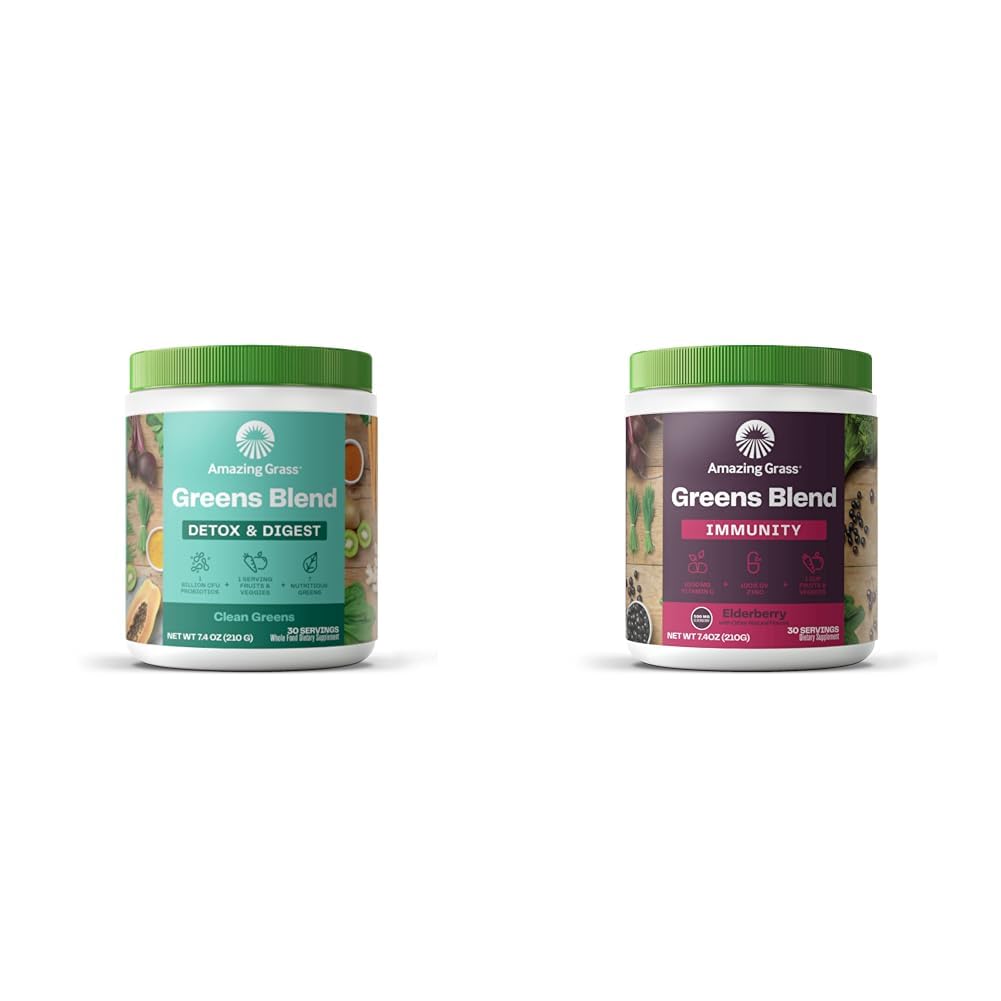 Increíble Grass Greens Blend Detox " Digest: Smoothie Mix, Cleanse with Super Greens Powder " Greens Blend Superfood for Immune Support: Super Greens Powder Smoothie