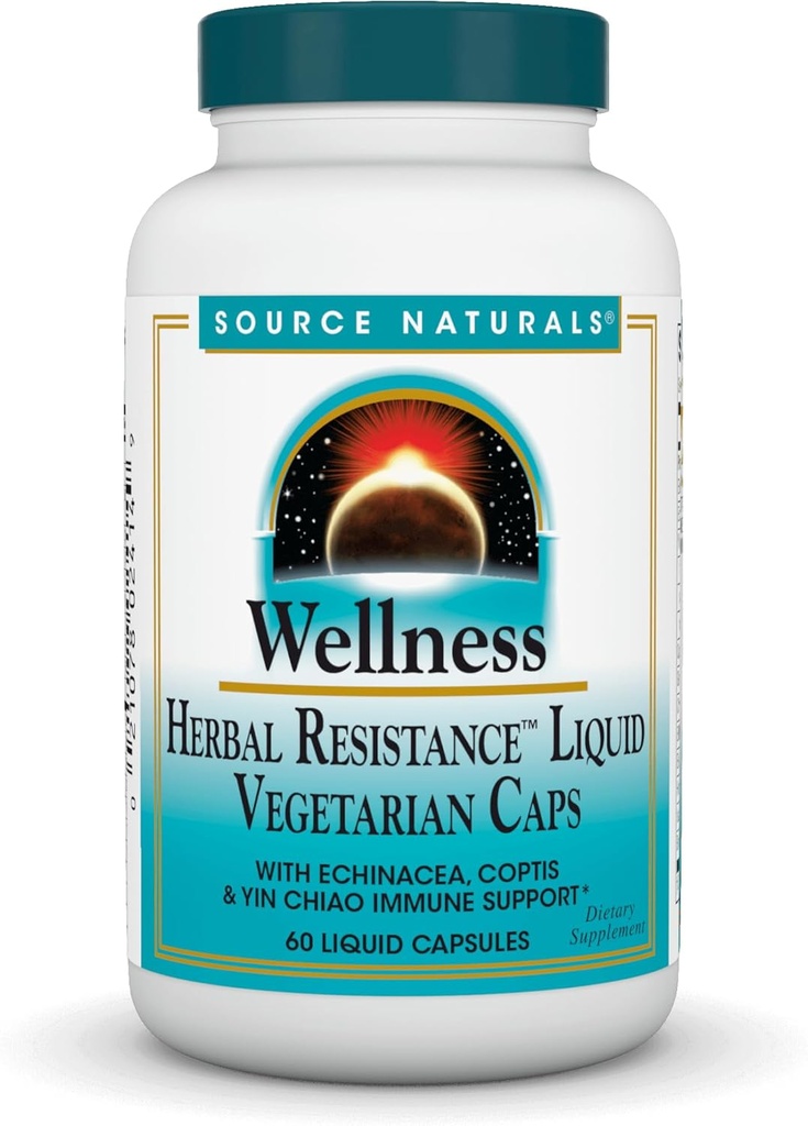 Fuente Natural Wellness Herbal Resistance, Echinacea, Coptis &amp; Yin Chiao Immune Support *- 60 Capsules