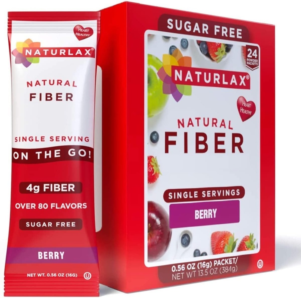 Sugar-Free Psyllium Husk Fiber Powder (Berry - 24 Packets)