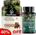 PlantFusion Protein Powder &amp; Organic Women’s Multivitamin Bundle – 21g Proteína de base vegetal con BCAAs, Ingredientes Limpios, " Delicious Flavor Plus 19 Vitaminas Esenciales para la Energía, Inmunity " Heart Hea