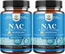 NAC Suplemento N-Acetyl Cysteine 600mg - Vegan High Absorption NAC 600 mg Capsules - Glutathione Precursor para la limpieza del hígado Detox & Reparación Plus Lung Health and Immunity Support (180 Servings)