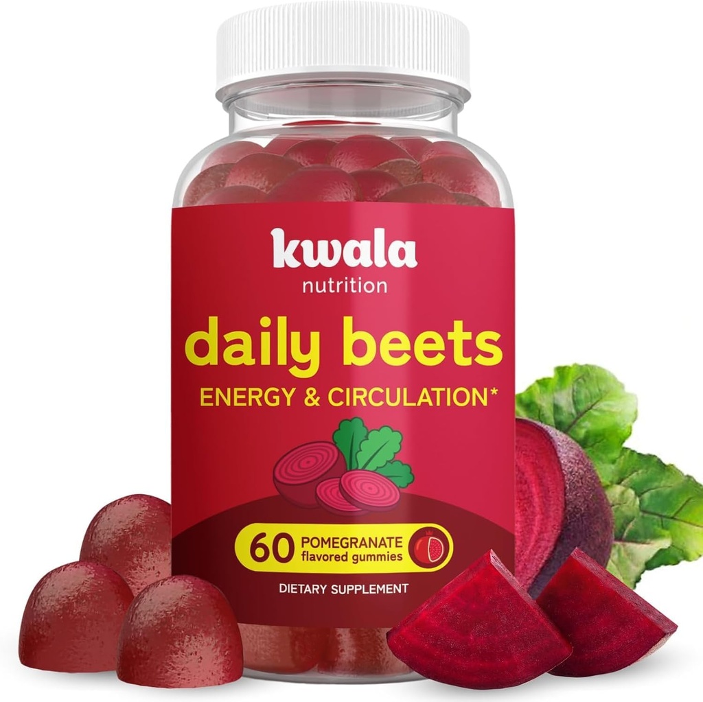 Gummies de remolacha para la energía, óxido nítrico " Heart Health ← Super Nitric Oxide Suplemento con Grape Seed Extract ← Pomegranate Flavor ANTE Vegan, Non-GMO TENIDO 60 Beet Chews, Chewables