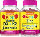BuenoSí Vitamina D3+K2 Niños + Zinc Kids 15mg, Gummies Bundle - Great Tasting, Vitamin Supplement, Gluten Free, GMO Gratis, Chewable Gummy