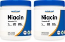 Nutricost Niacin Vitamina B3 Powder 250G (2 Pack) - 500 Grams - 1G Por Serving (Scoop Included)