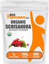 BulkSupplements.com Orgánica Schisandra Extract Powder - Schisandra Supplement, de Schisandra Berries, Herbal Supplement - Gluten Free - 1g per Serving, 500g (1.1 lbs) (Pack of 1)