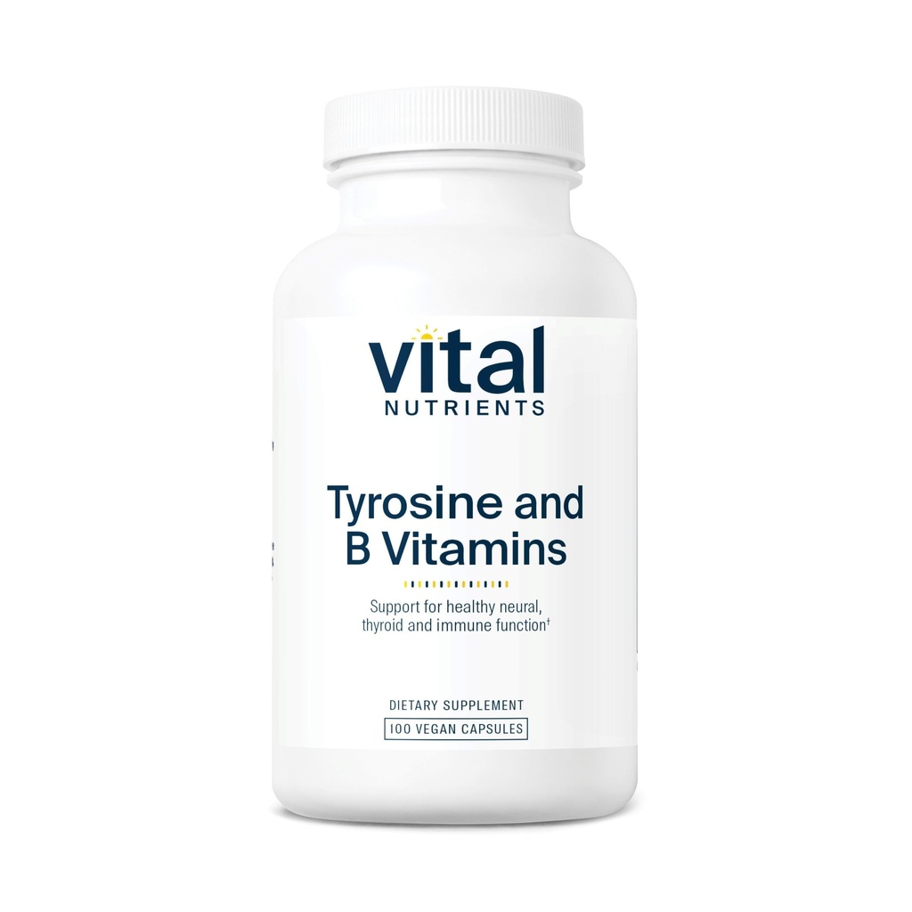 Vital Nutrients Tyrosine y B Vitaminas Silenciosos Tiroides, Inmunes y Nerve Soporte Fórmula Silencio Adrenal Soporte Complejo Silencioso Gluten, Dairy, Soy Gratis