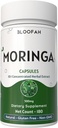 Moringa Capsules 500mg Silencio 100% Puro Moringa Oleifera Leaf Silencio Concentrado 10:1 Extracto Polvo Silencioso no GMO, Nutrient-Rich Vegetarian Verde Superalimento (180 Conde (Pack of 1)