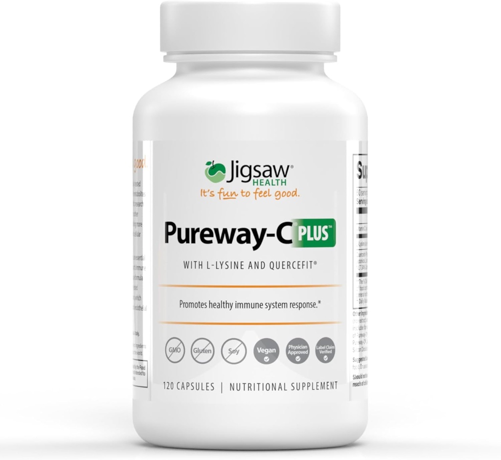 Jigsaw Health Pureway-C Plus Ø Vitamina C con L-Lysine y Quercetin ¦ Promueve la respuesta saludable del sistema inmunitario Ø 120 Capsules  60