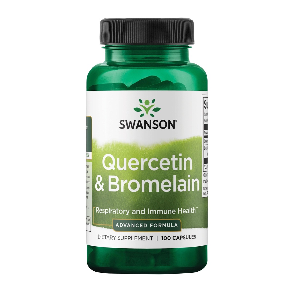 Swanson Quercetin & Bromelain-Promote Respiratory Health Support-Aid Seasonal Immune System Health-Support Cholesterol Levels Ya w/i Normal Range 100 Caps (250mg Quercetin/78mg Bromelain)