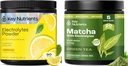 KEY NUTRIENTS Deal Bundle - Lemonade Electrolytes Powder (90 Servings) + Matcha Powder con electrolitos para hidratación y energía (20 Servings)