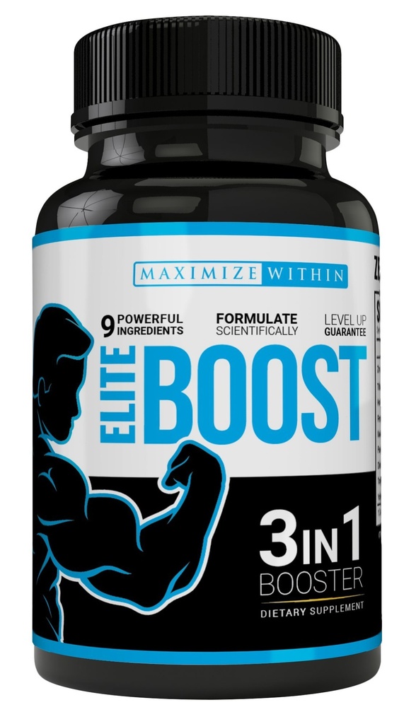 Maximum Slim Elite Boost 3 en 1 Fórmula Naturalmente promueve testosterona Libido, Energía, Masa muscular & resistencia, potentes ingredientes Veggie Capsules