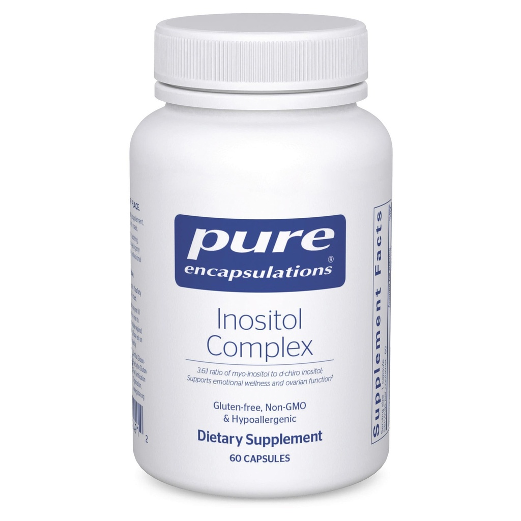 Encapsulaciones puras Complejo Inositol tención Suplemento para apoyar Energía, Metabolismo Saludable y Función Ovárica*