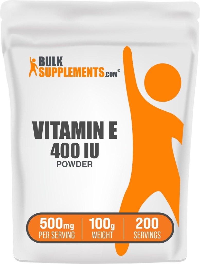 BulkSupplements.com Vitamina E 400 UI Polvo - como D-Alpha Tocopherol, Suplementos Nutricionales - Gluten Gratis, 500 mg por Serving, 100g (3,5 oz) (Pack of 1)