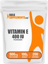 BulkSupplements.com Vitamina E 400 UI Polvo - como D-Alpha Tocopherol, Suplementos Nutricionales - Gluten Gratis, 500 mg por Serving, 100g (3,5 oz) (Pack of 1)