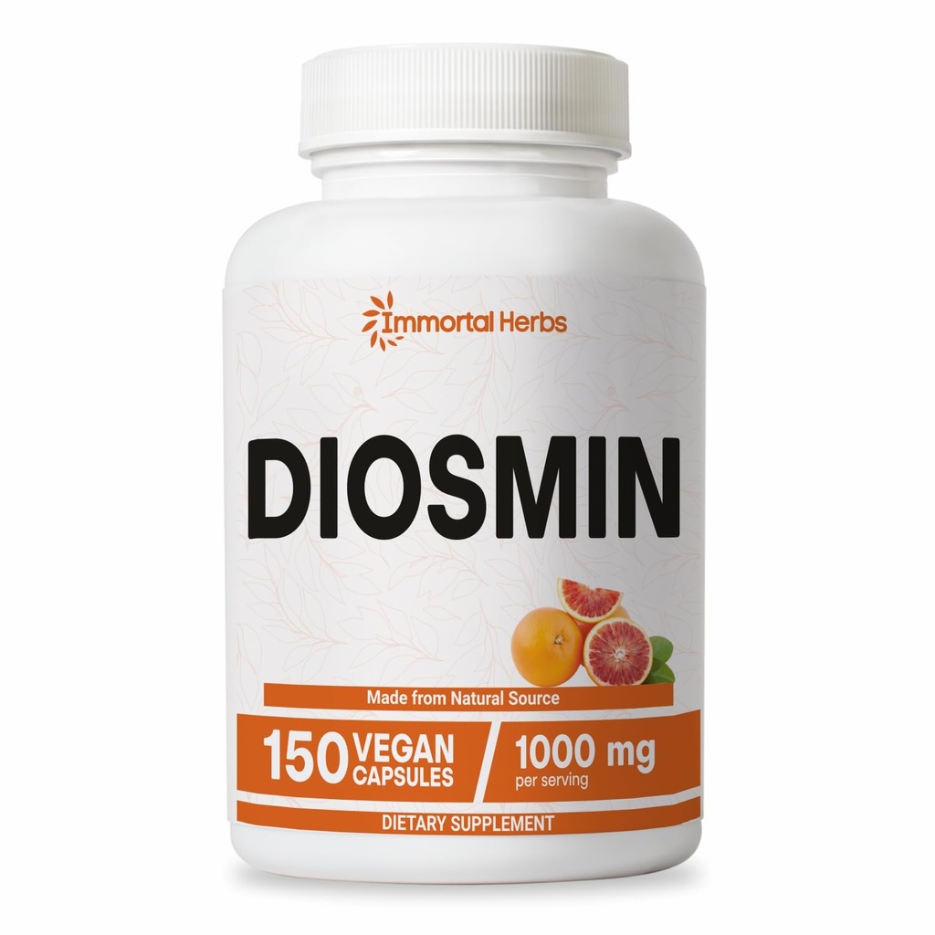 Pure Diosmin 1000mg Complex Fórmula, 150 cápsulas, Citrus Bioflavonoids Rich Fruit Extract, 100% Vegetariano, No Gluten Free Diosmin Supplement