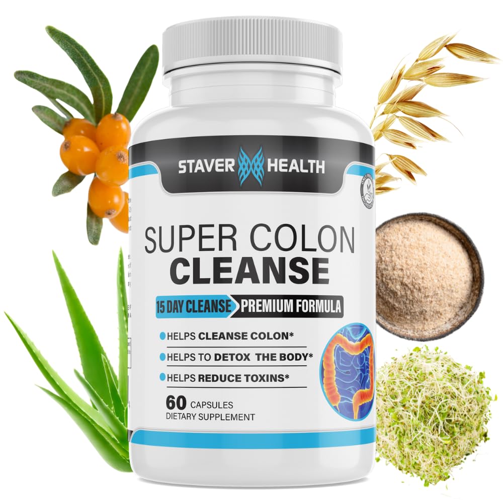 Super Colon Cleanse - 15 días Cleanse, Colon Cleanse Pills, Colon Cleanser &amp; Detox, Psyllium Husk