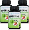 DOCTOR RECOMMENDED SUPPLEMENTS Berberina con canela de Ceylán - 1200mg Berberine & 100mg Ceilán ecológico - 120 cápsulas de verduras, (Pack de 3)