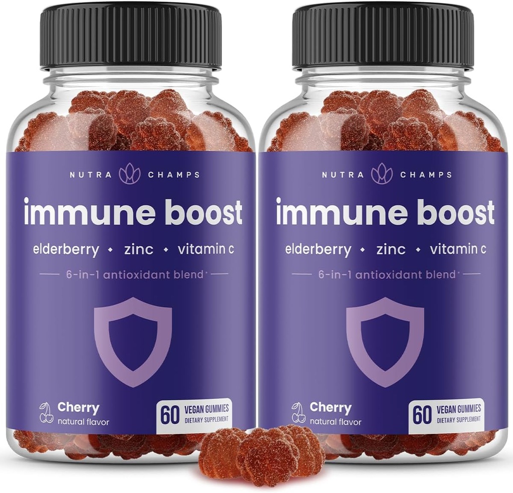Immune Support Gummies  durable Powerful Blend of Elderberry, Vitamina C, Zinc, Echinacea, Astragalus Root > Ginger Silenciosos para adultos & niños Suplemento confidencialidad Vegan " Non-GMO  durable Cherry ← 60 Ct (2 Pack)