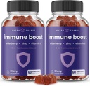 Immune Support Gummies  durable Powerful Blend of Elderberry, Vitamina C, Zinc, Echinacea, Astragalus Root > Ginger Silenciosos para adultos & niños Suplemento confidencialidad Vegan " Non-GMO  durable Cherry ← 60 Ct (2 Pack)