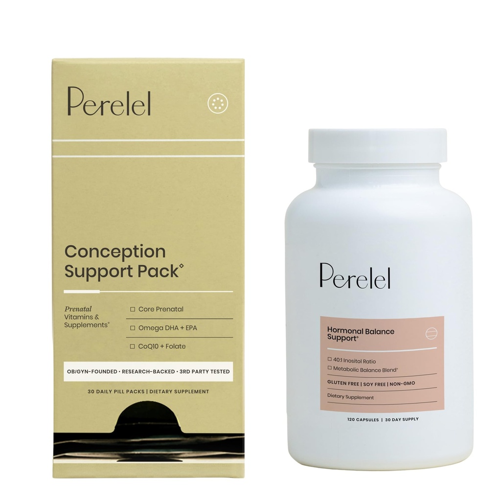 Perelel Conception Support Pack & Hormone Balance Support, Prenatal Multivitamin for Fertility Wellness & Womens Supplement to Support Female Health, 150 Pills