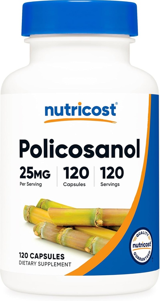 Nutricost Policosanol 25mg, 120 Capsules - Gluten Free, Non-GMO, and Vegetarian Amistad