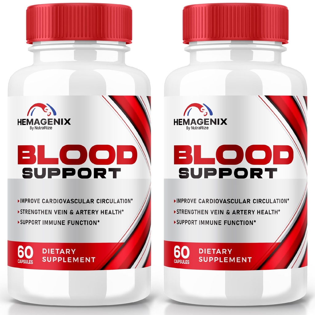 (2 Pack) Hemagenix Capsules, Hemagenix Advanced Blood Support Formula, All Natural Supplement to Maintain Healthy Levels, Extra Strength Pills for General Wellness, Official Reviews (120 Capsules)