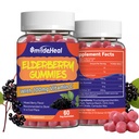 Gummies de Elderberry, Extracto de Elderberry 300mg, con Vitamina C y Zinc, Strawberry Flavor Gummies, Non-GMOs, Gluten Free, Vegan-Friendly, Immune Support, 60 Conde (Pack of 2)