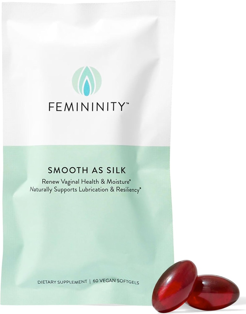 Femininity Smooth como Relleno de 30 días de sequedad vaginal (60 Softgels) – Sea Buckthorn Oil con Omega 365 mg 7 + Omega 3 y Omega 9