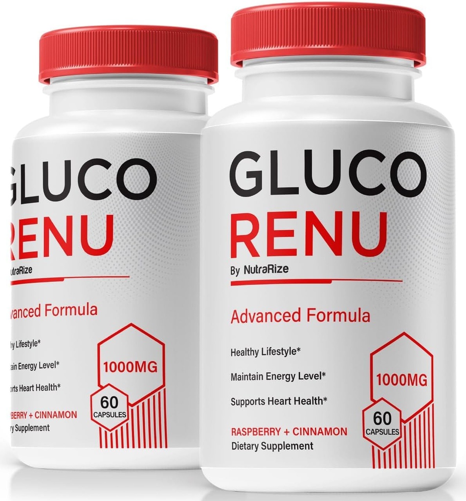 (2 Pack) Gluco Renu Capsules, Píldoras oficiales GlucoRenu, soporte natural para niveles saludables, circulación y equilibrio, limpiador de vasos de fórmula Premium, GlucoReNu Glyco Optimizer (120 cápsulas)