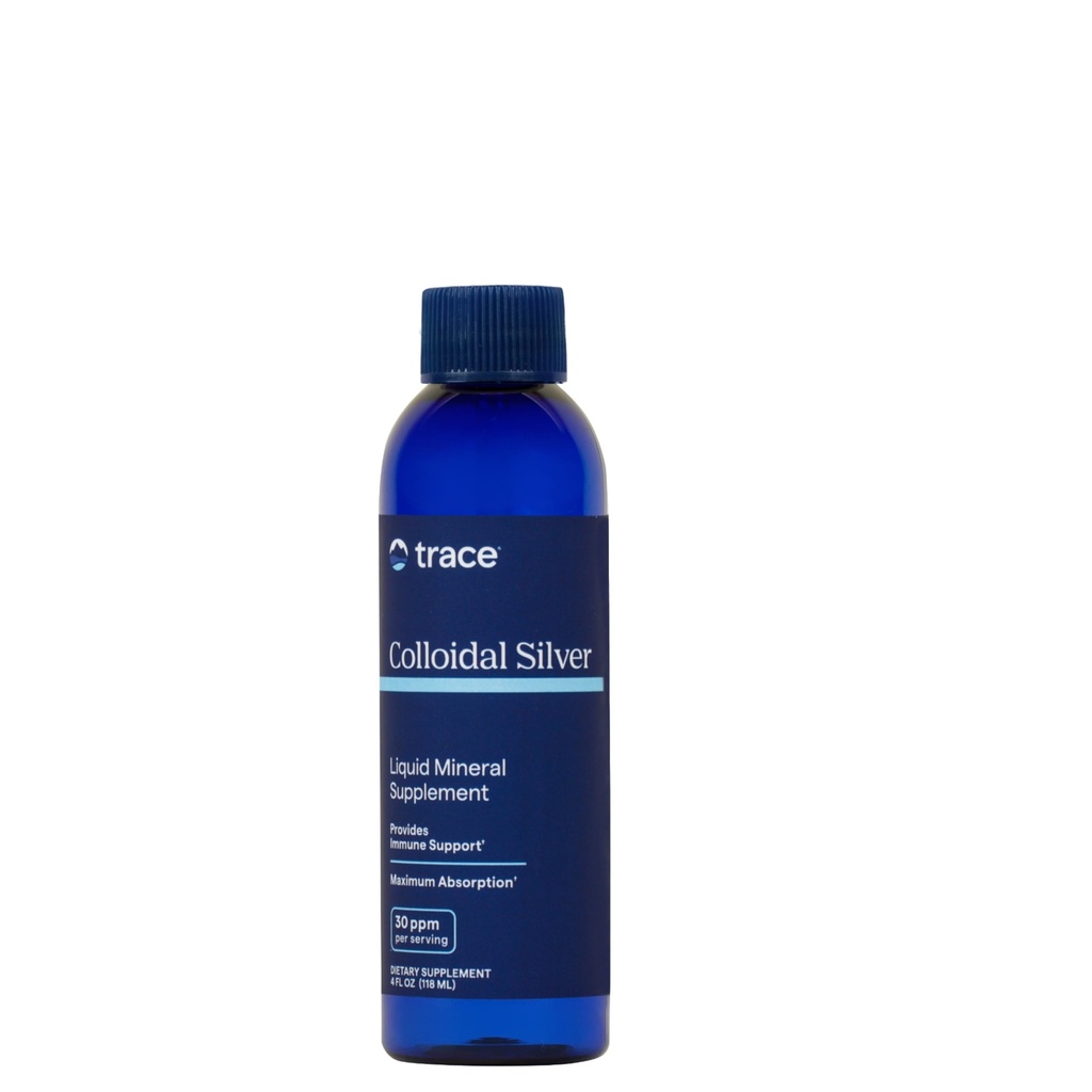 Trace Minerals ← Colloidal Silver Liquid TENIDO 30 PPM Suplemento Mineral de Dose Seguro, 99.99% Puro, Super-Oxigenado, Vegan ANTE 4 fl oz Bottle (1 Pack)