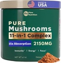 Mushroom Powder, Mushroom Blend - Orgánica Mushroom Powder para el café - Smoothies, Bebida Mix, Setas Adaptogénicas, Extracto de Polvo Suplementario, Setas Funcionales, Polvo Complejo para Focus & Energy