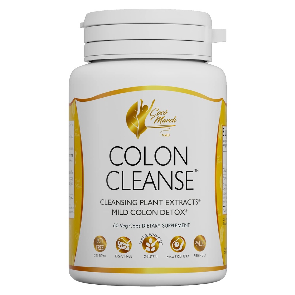 Cocó March N.M.D Colon Cleanse - Suplemento dietético, Extractos de plantas de limpieza, Mild Colon Cleanse - Gluten Free, Dairy Free, Keto Friendly, Paleo Friendly, 60 Veg Caps - 15 Servimientos
