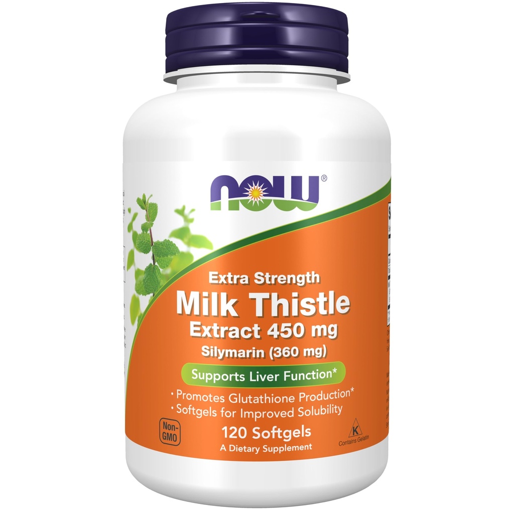 AHORA Alimentos Suplementos, Silymarin Milk Thistle Extra Strength 450 mg, 120 Softgels